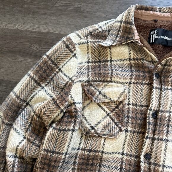 VTG Imperial Guard 60s 70s Heavy CPO Plaid Flannel Shacket Large Jacket - Picture 4 of 8